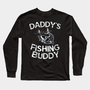 Kids Daddy's Fishing Buddy T-Shirt Young Fisherman Gift Shirt Long Sleeve T-Shirt